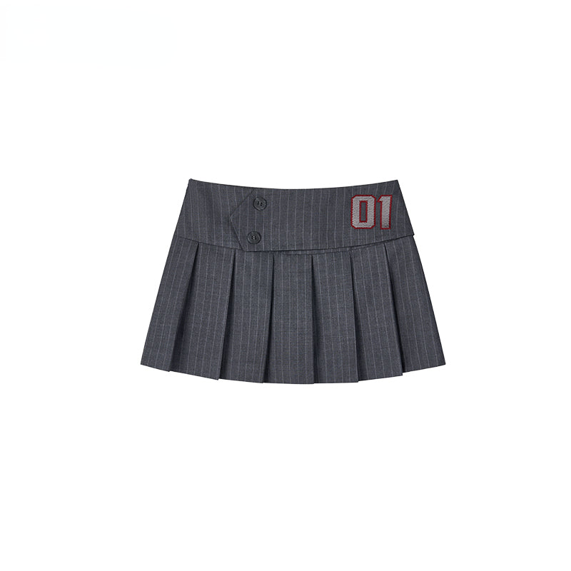 Pleated Sporty Mini Skirt