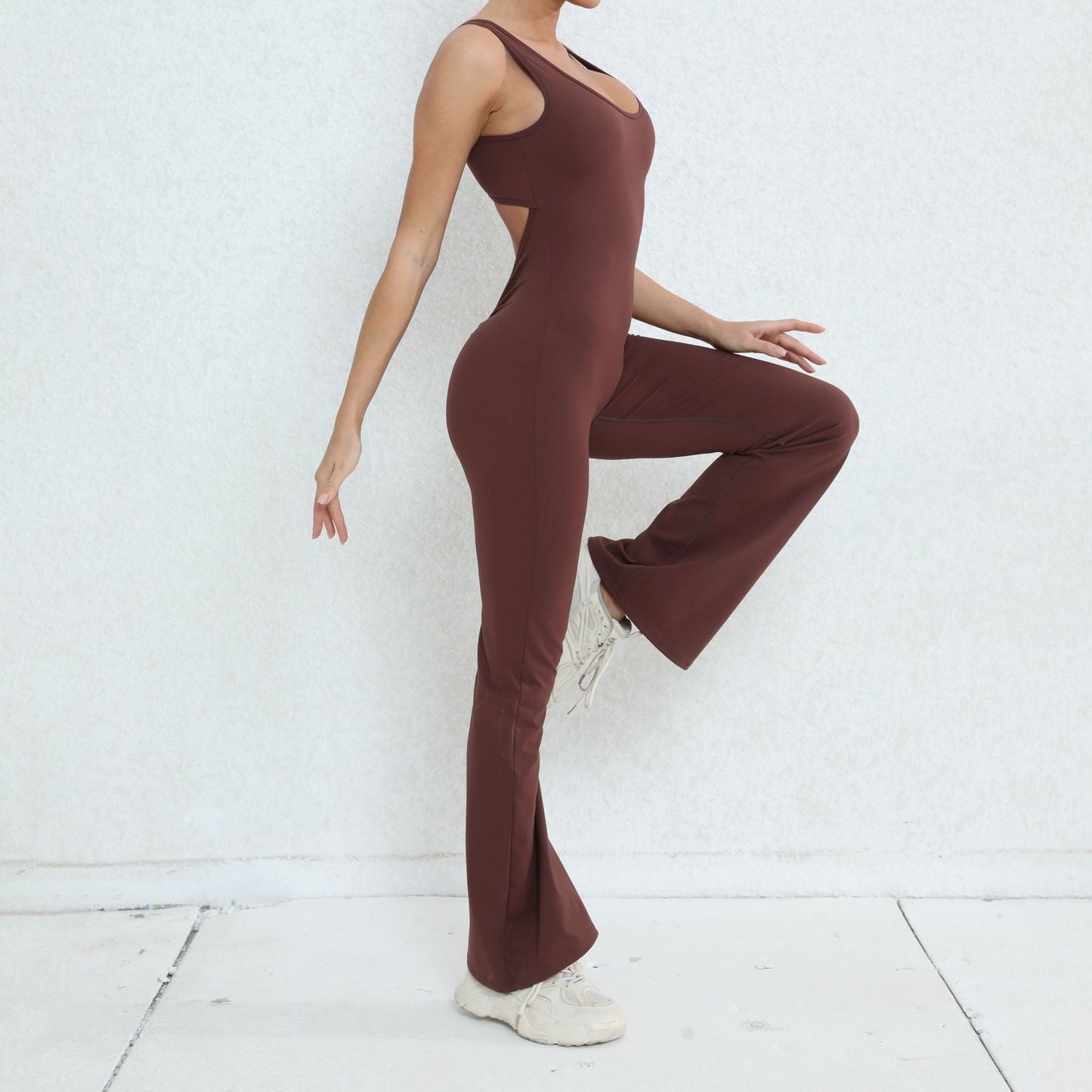 Scrunch Back Flared Jumpsuit