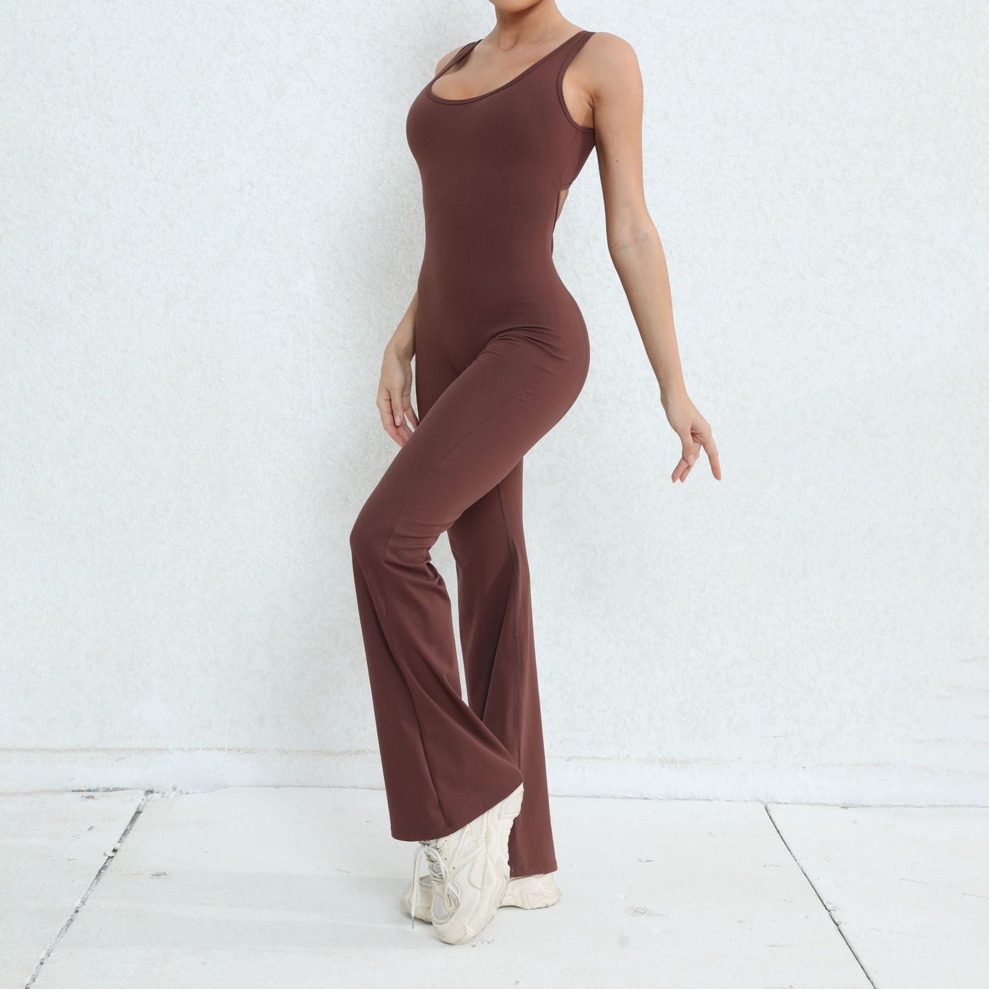 Scrunch Back Flared Jumpsuit