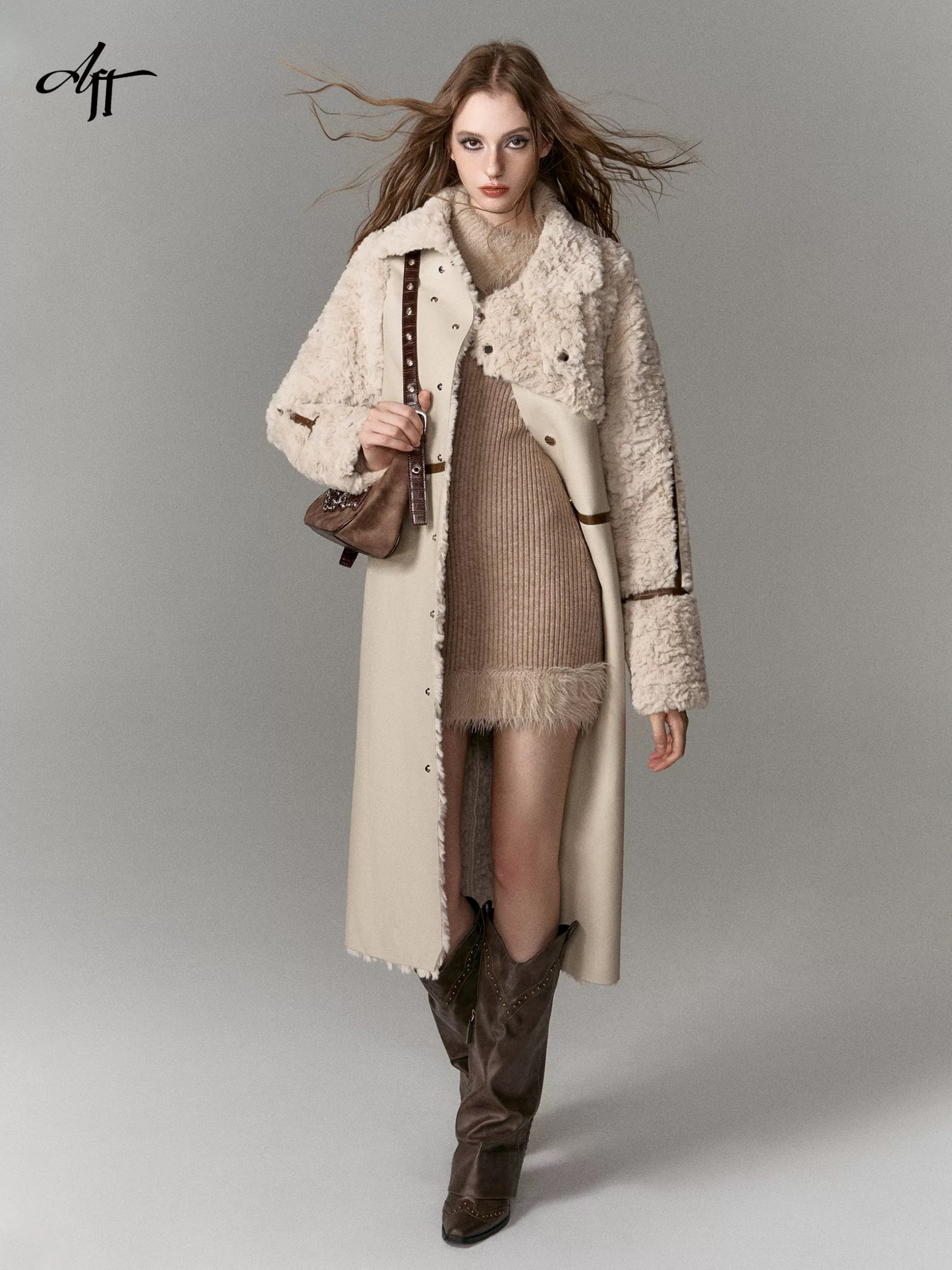 Luxurious Merad Soft Mink Knit Sweater Dress