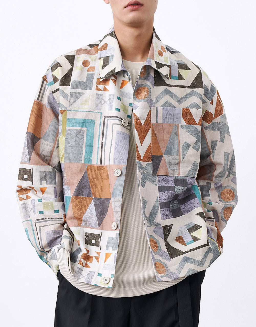 Geometric Print Jacket