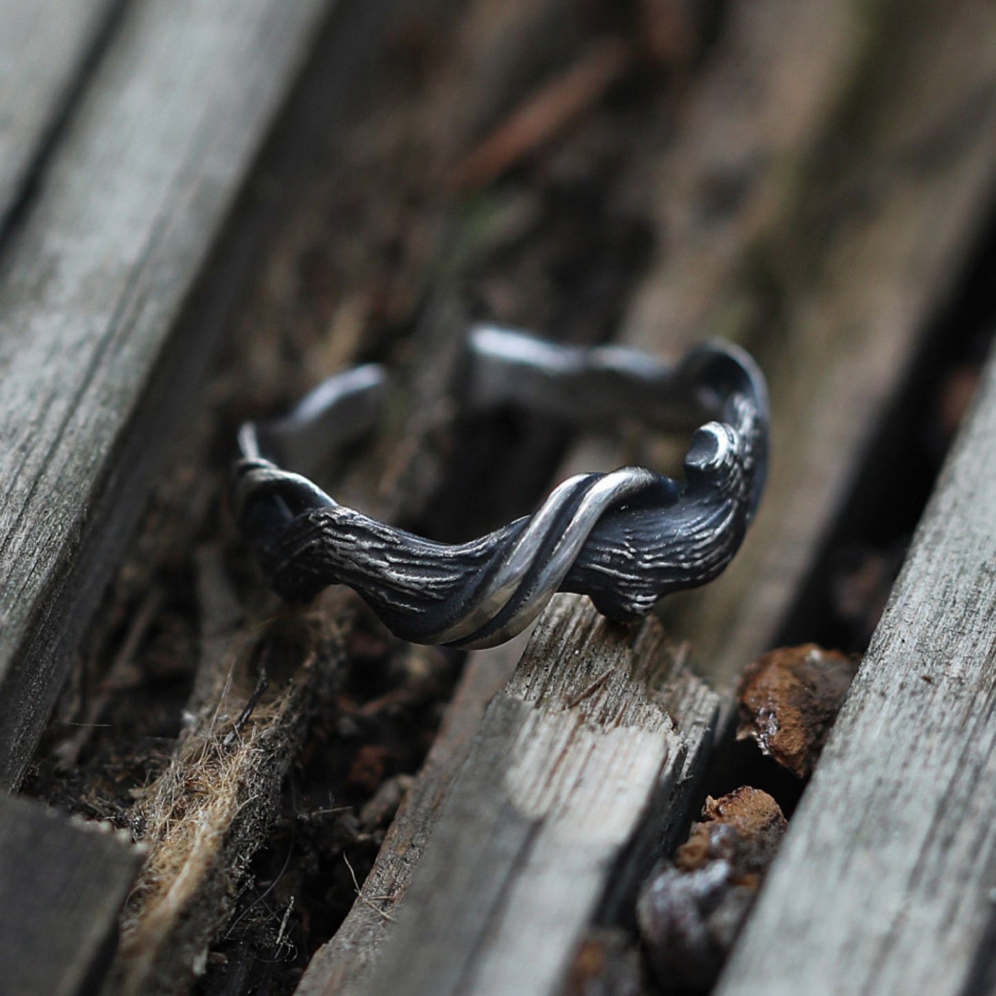 SilverCraft Original - 'Driftwood' 999 Pure Silver Adjustable Ring, Unisex