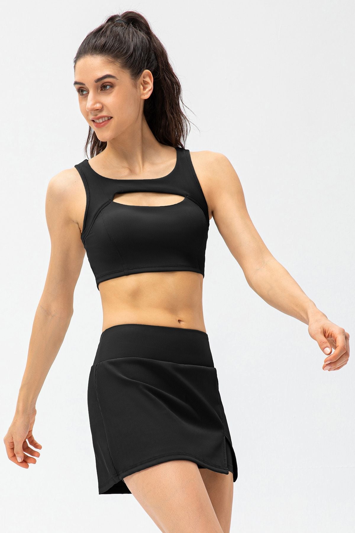 Ribbed Racerback Sports Bra High Support