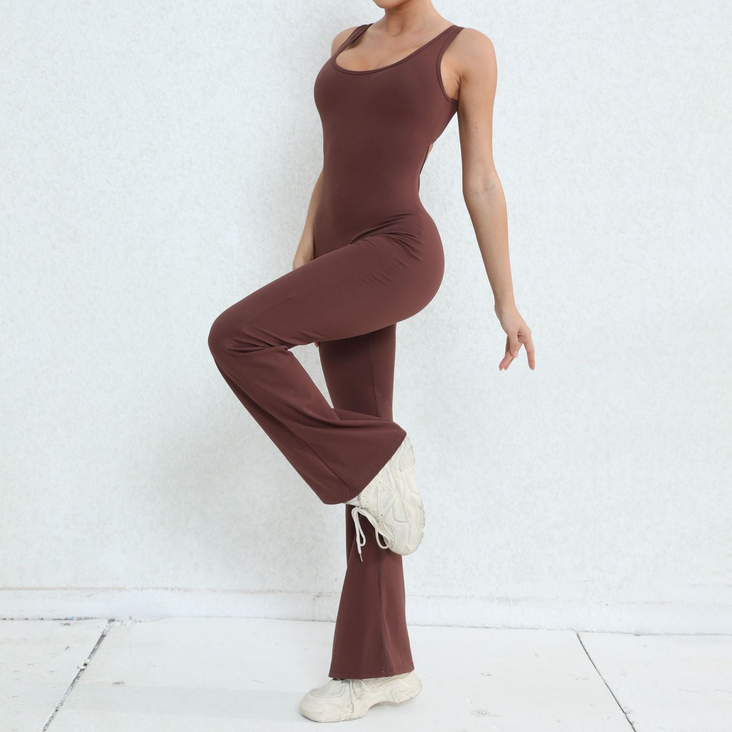 Scrunch Back Flared Jumpsuit