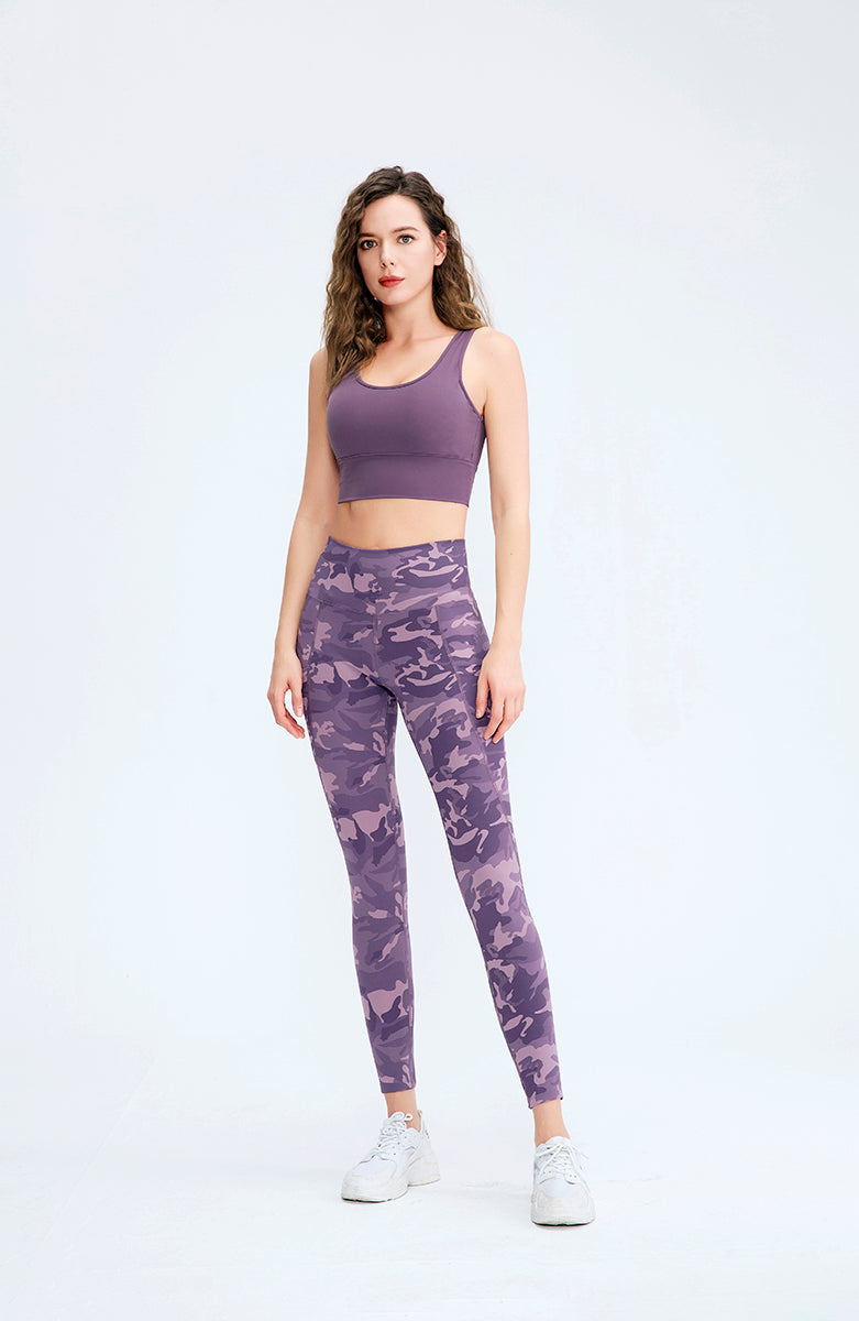 Printed High-Waisted Leggings with Pockets