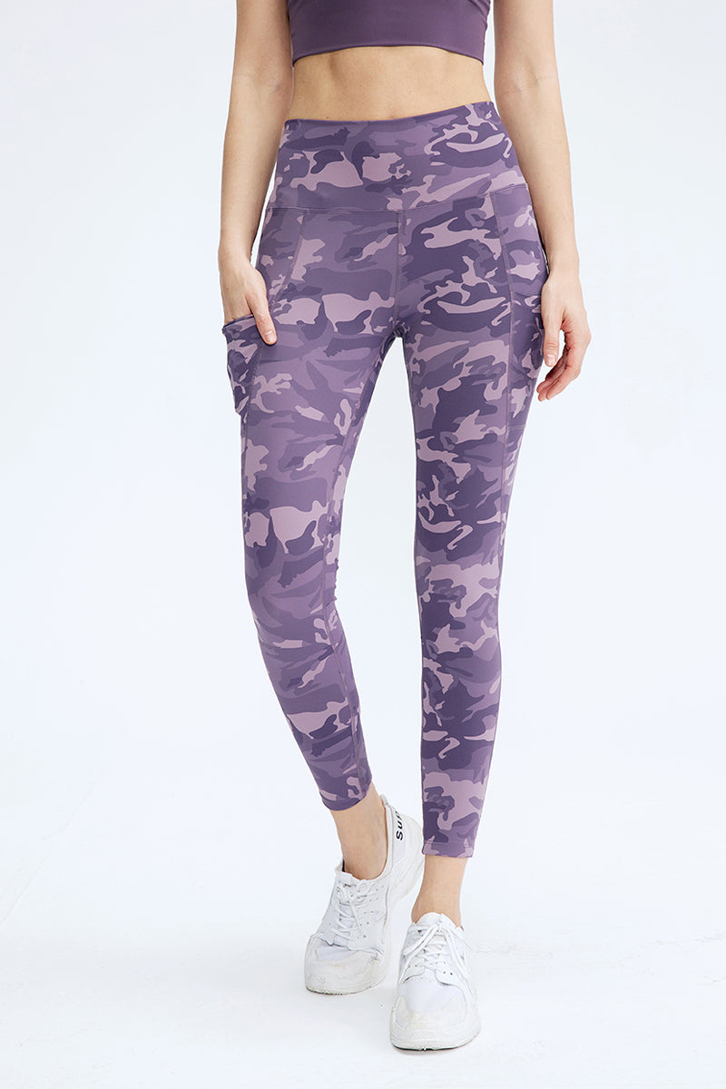 Printed High-Waisted Leggings with Pockets