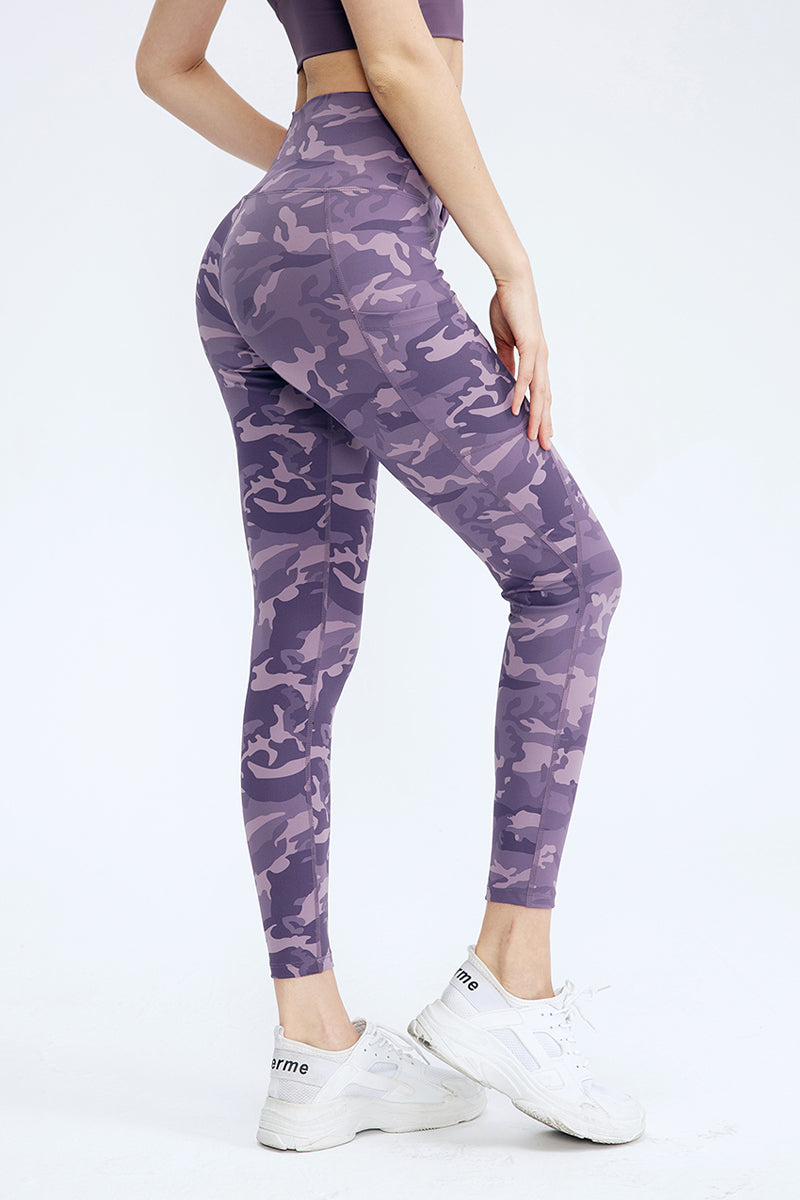 Printed High-Waisted Leggings with Pockets