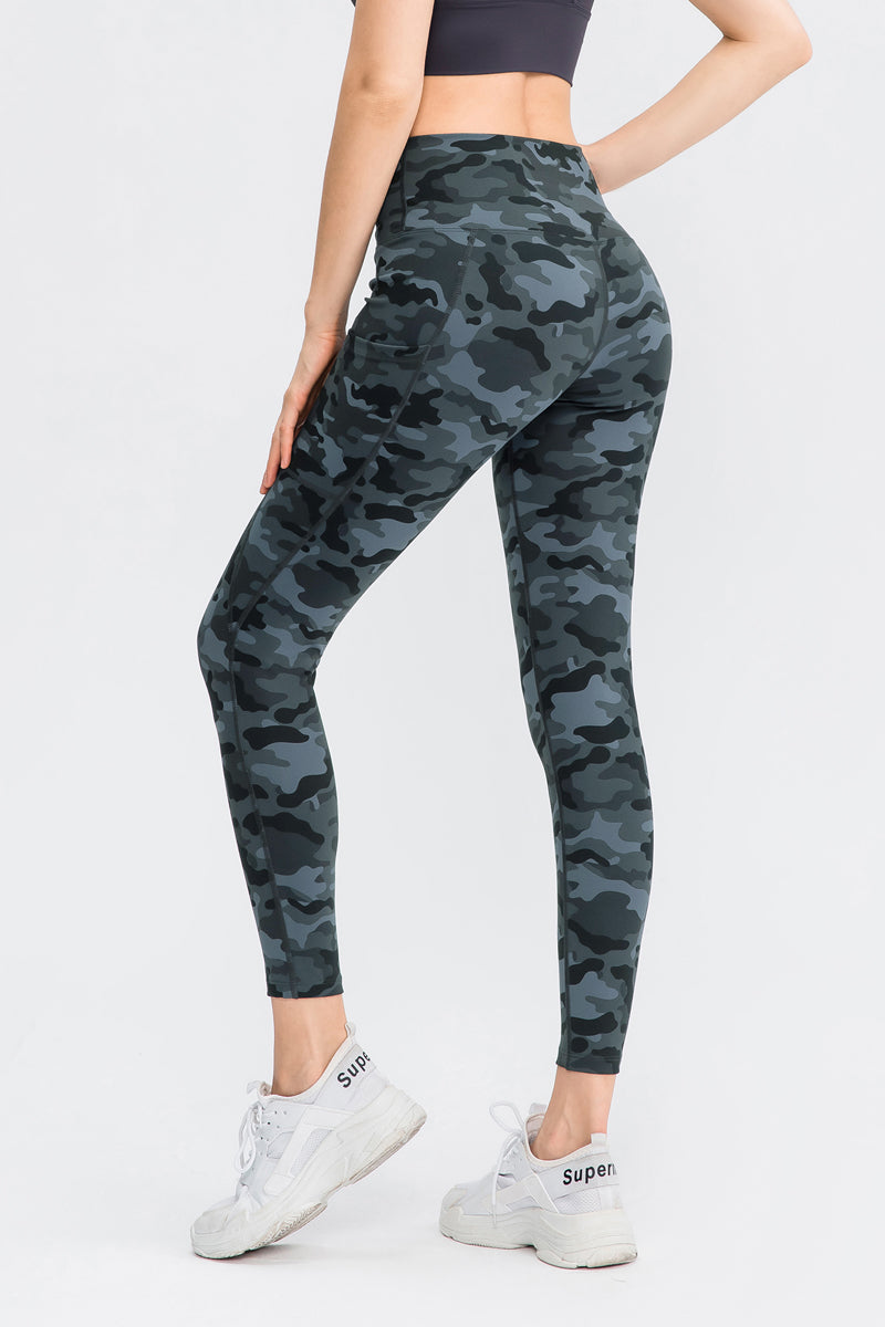 Printed High-Waisted Leggings with Pockets