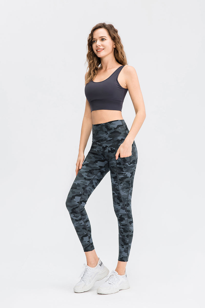 Printed High-Waisted Leggings with Pockets