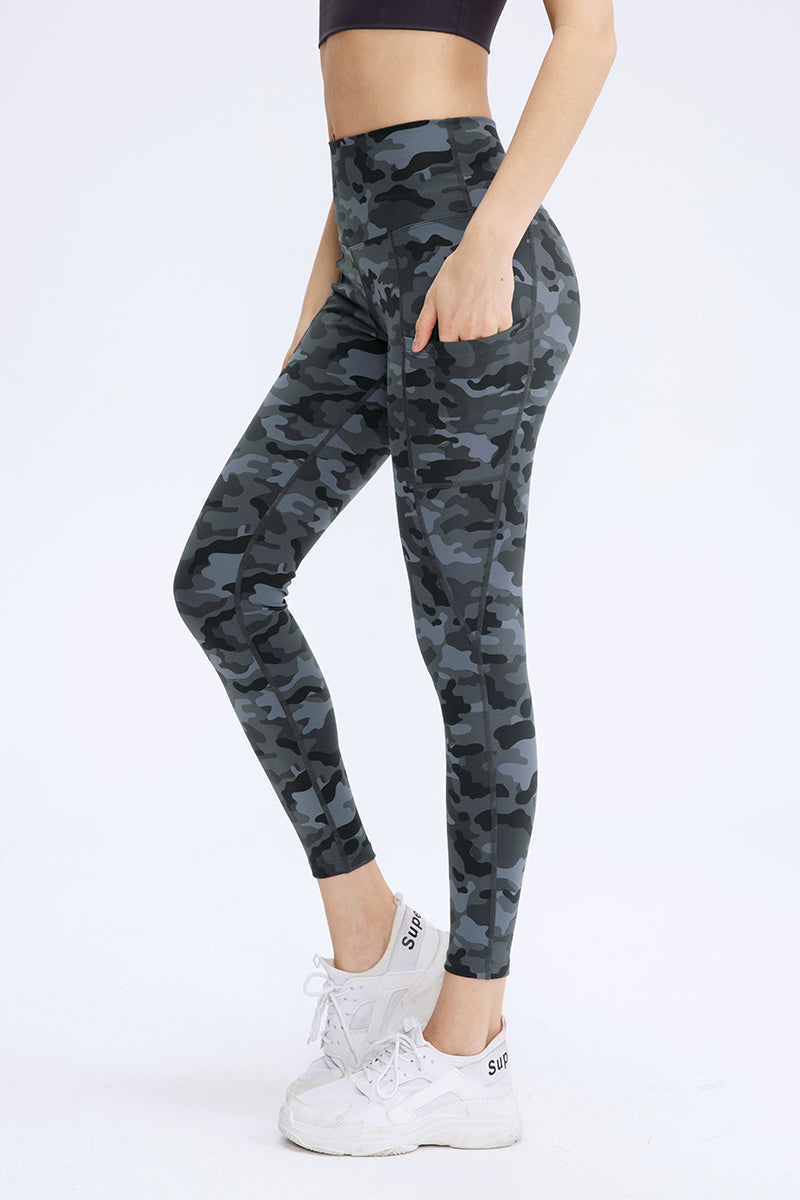 Printed High-Waisted Leggings with Pockets