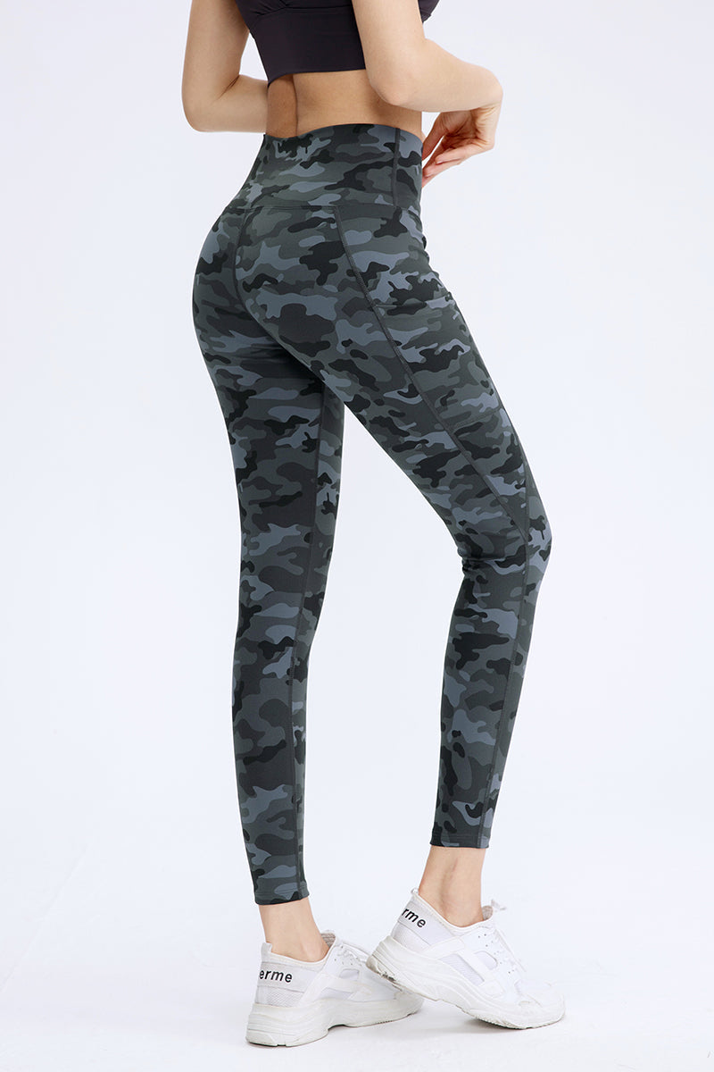 Printed High-Waisted Leggings with Pockets