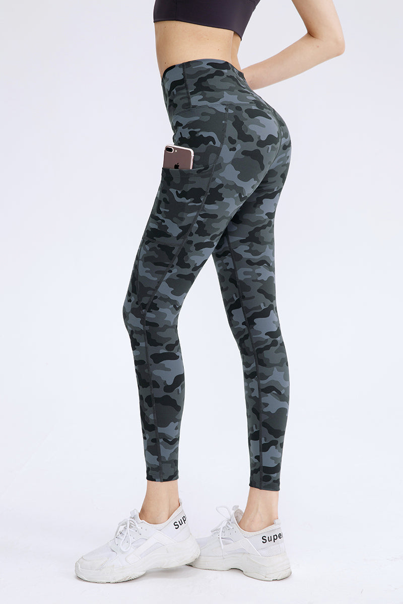 Printed High-Waisted Leggings with Pockets