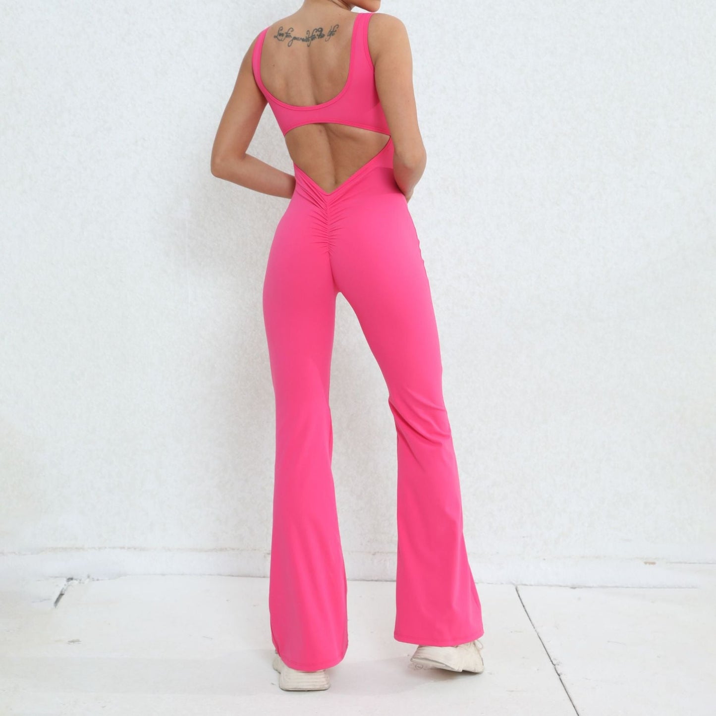 Scrunch Back Flared Jumpsuit