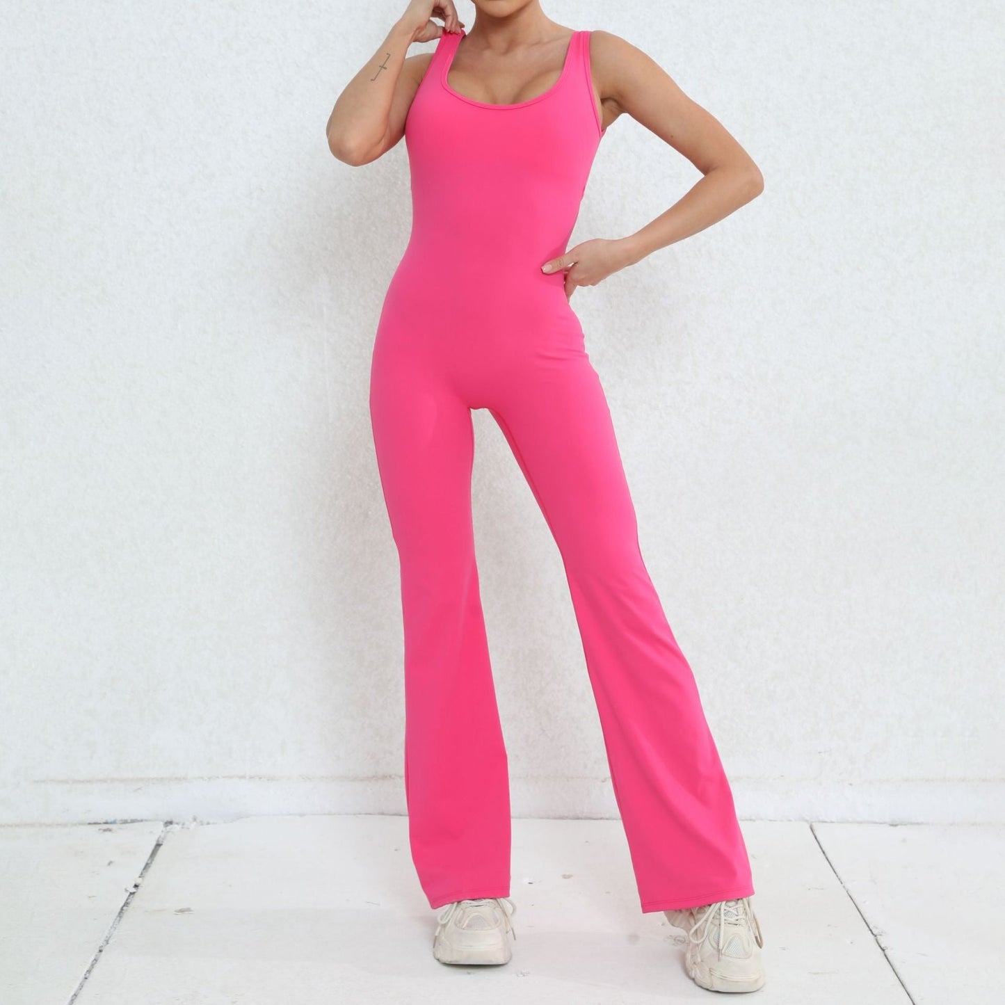 Scrunch Back Flared Jumpsuit