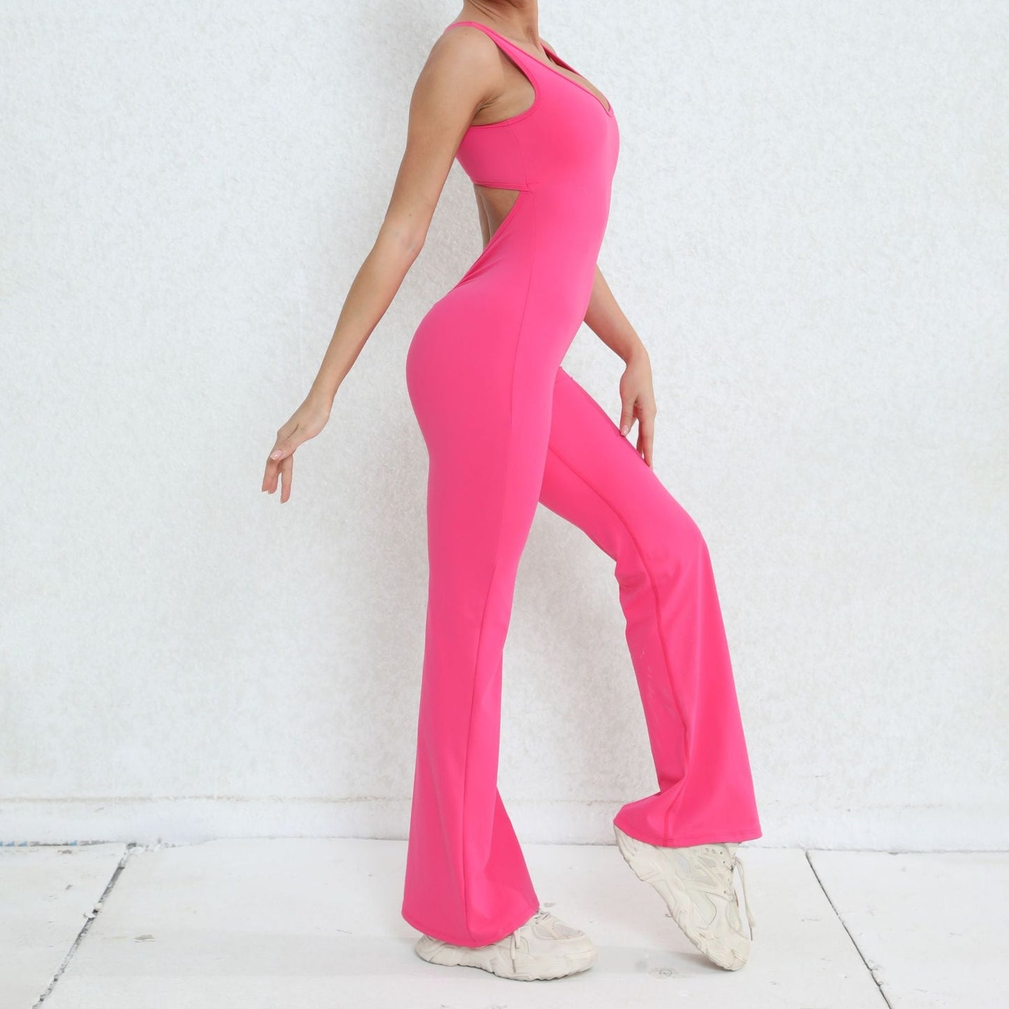 Scrunch Back Flared Jumpsuit