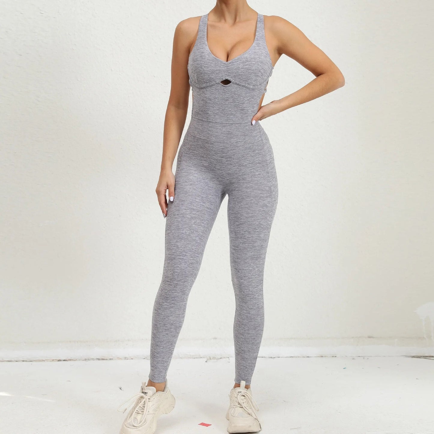 Double Cross Back Active Jumpsuit