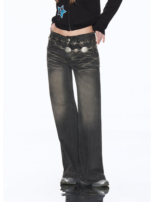 Low-Rise Straight-Leg Jeans RUN0013