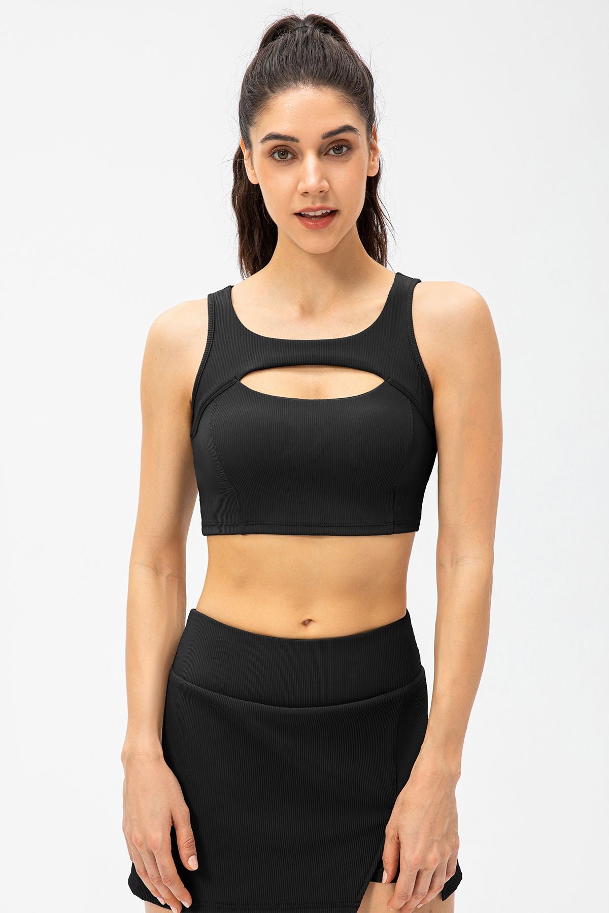 Ribbed Racerback Sports Bra High Support