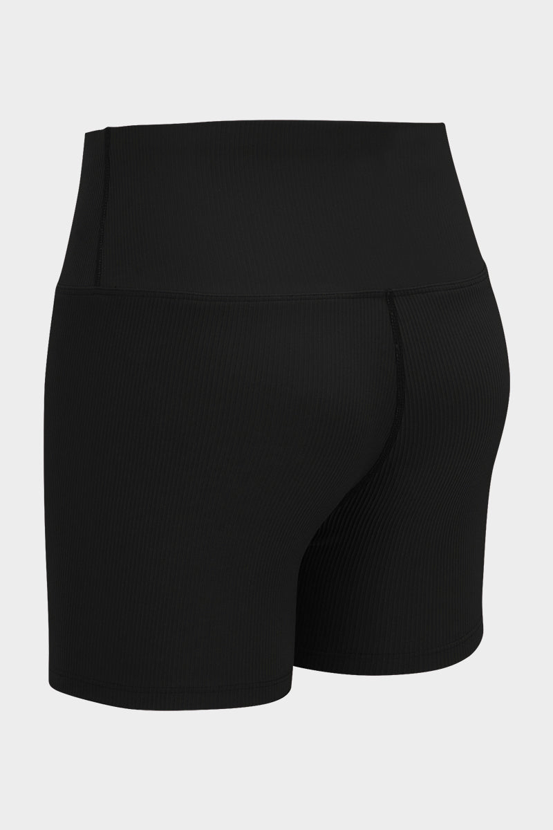 Ribbed High-Rise Seamless Shorts