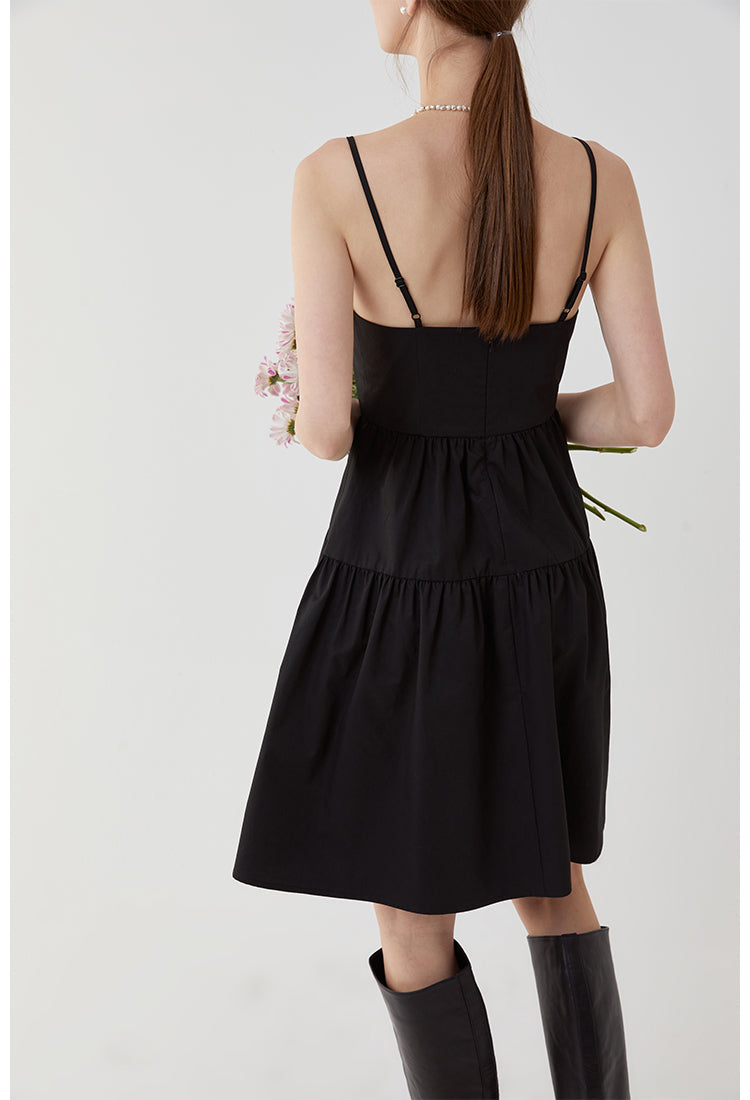 French V-Neck Backless Maxi Dress