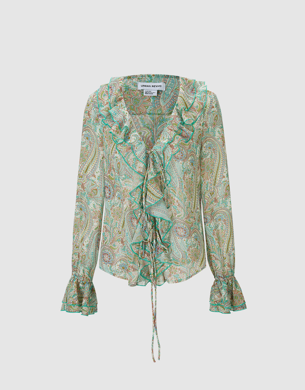 Paisley Print Ruffled Shirt