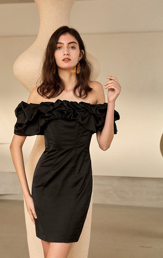 Adriana Off Shoulder Dress - Black