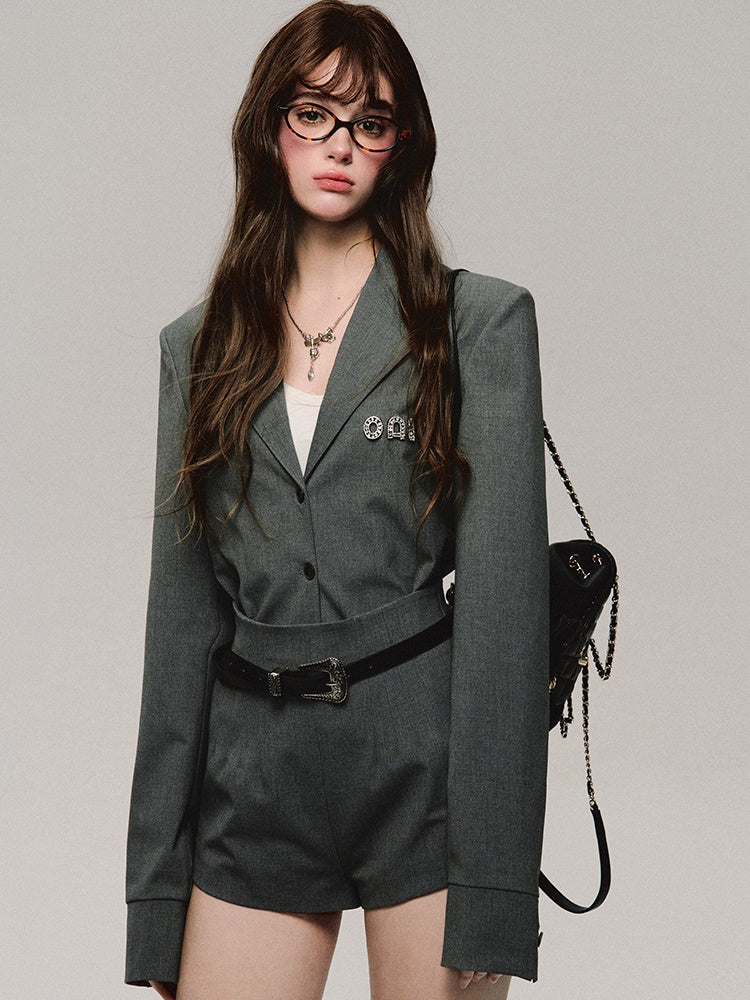 Set-Up Suit Chic Bijou High-End Jacket＆Short-Pants