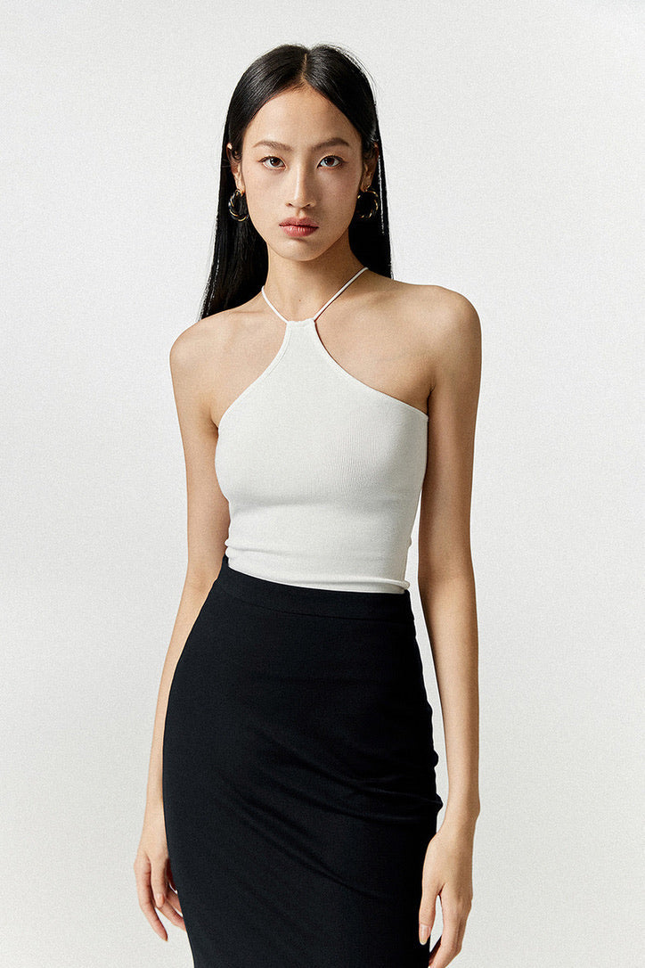 2-Way Halter Toga Top in White