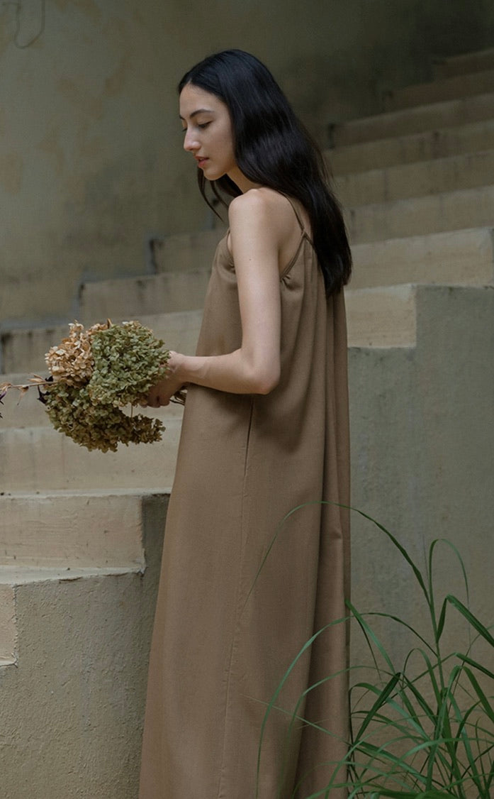 2-Way Cami Dress in Khaki