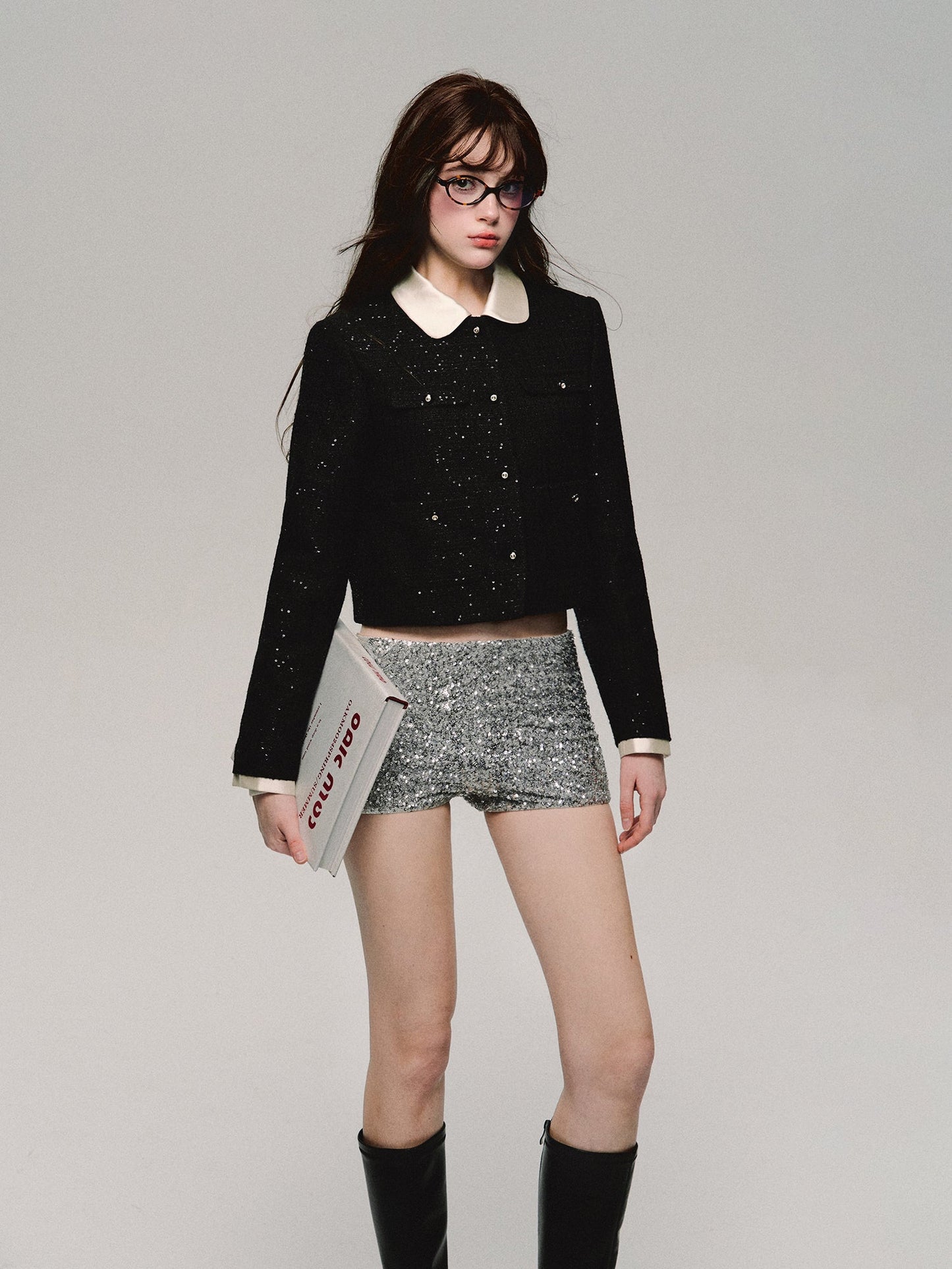 Sequins Gritter Nichi Slim-Fit Short-Pants