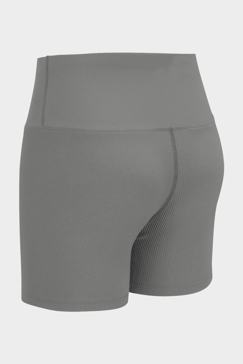 Ribbed High-Rise Seamless Shorts