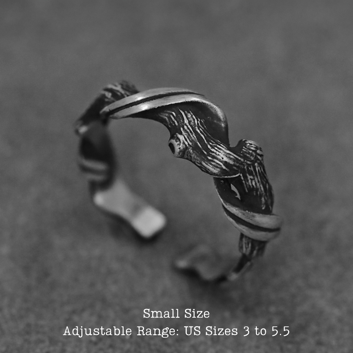 SilverCraft Original - 'Driftwood' 999 Pure Silver Adjustable Ring, Unisex