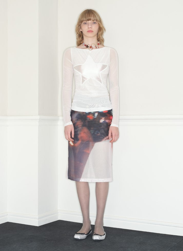 Mesh Low-waisted Slimming One-step Skirt RUN0028