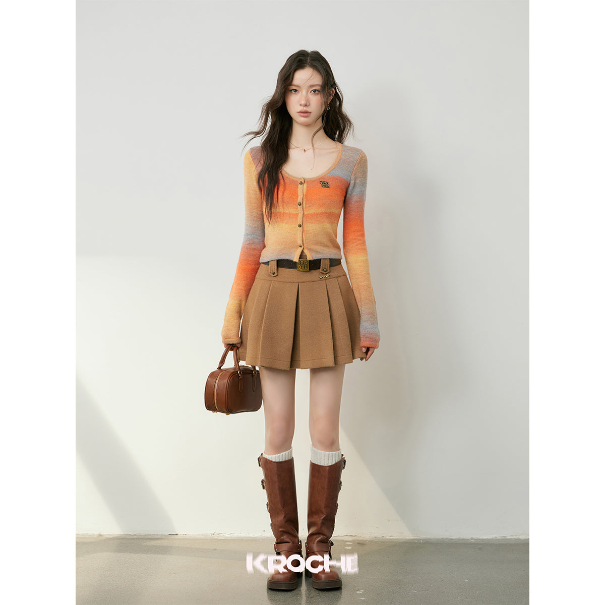 Kroche Vintage Gradient Slim Knit Top