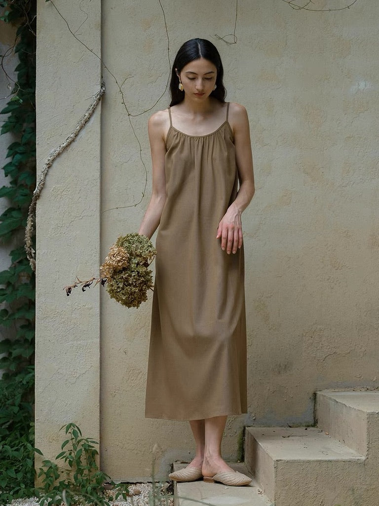 2-Way Cami Dress in Khaki