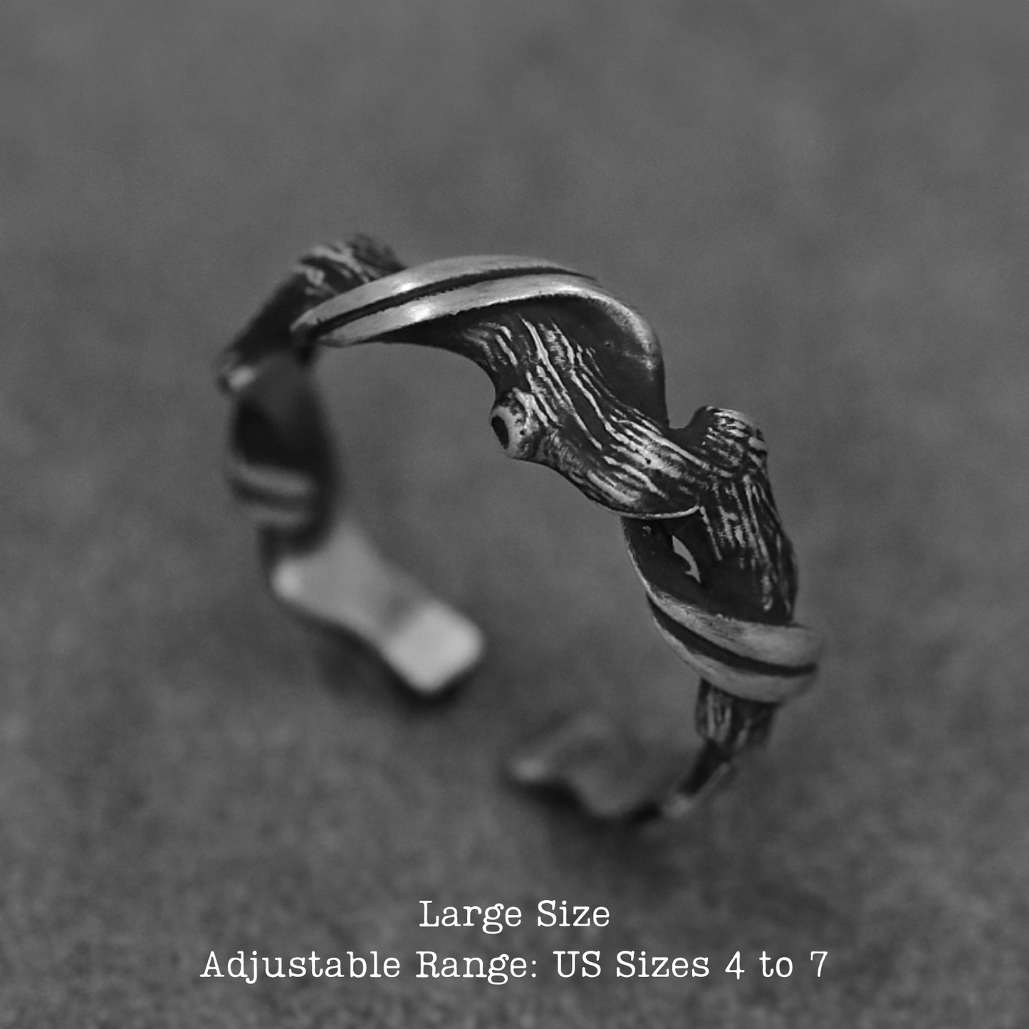 SilverCraft Original - 'Driftwood' 999 Pure Silver Adjustable Ring, Unisex