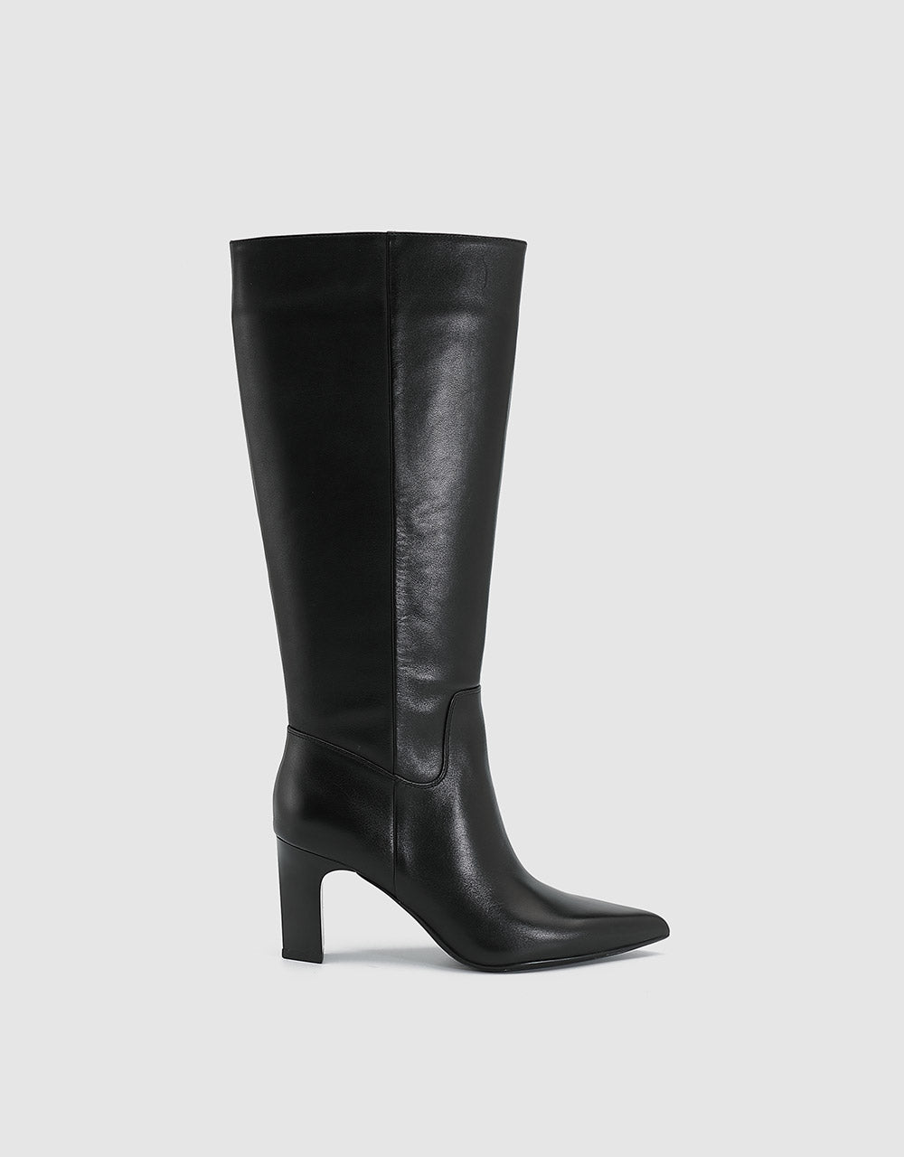 Heeled Ruched Leather Boots