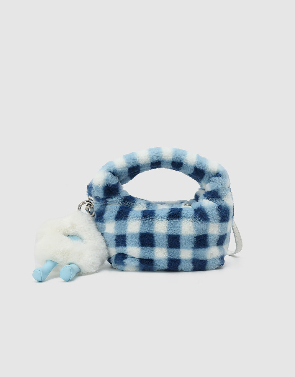 Fluffy Checkered Shoulder Bag