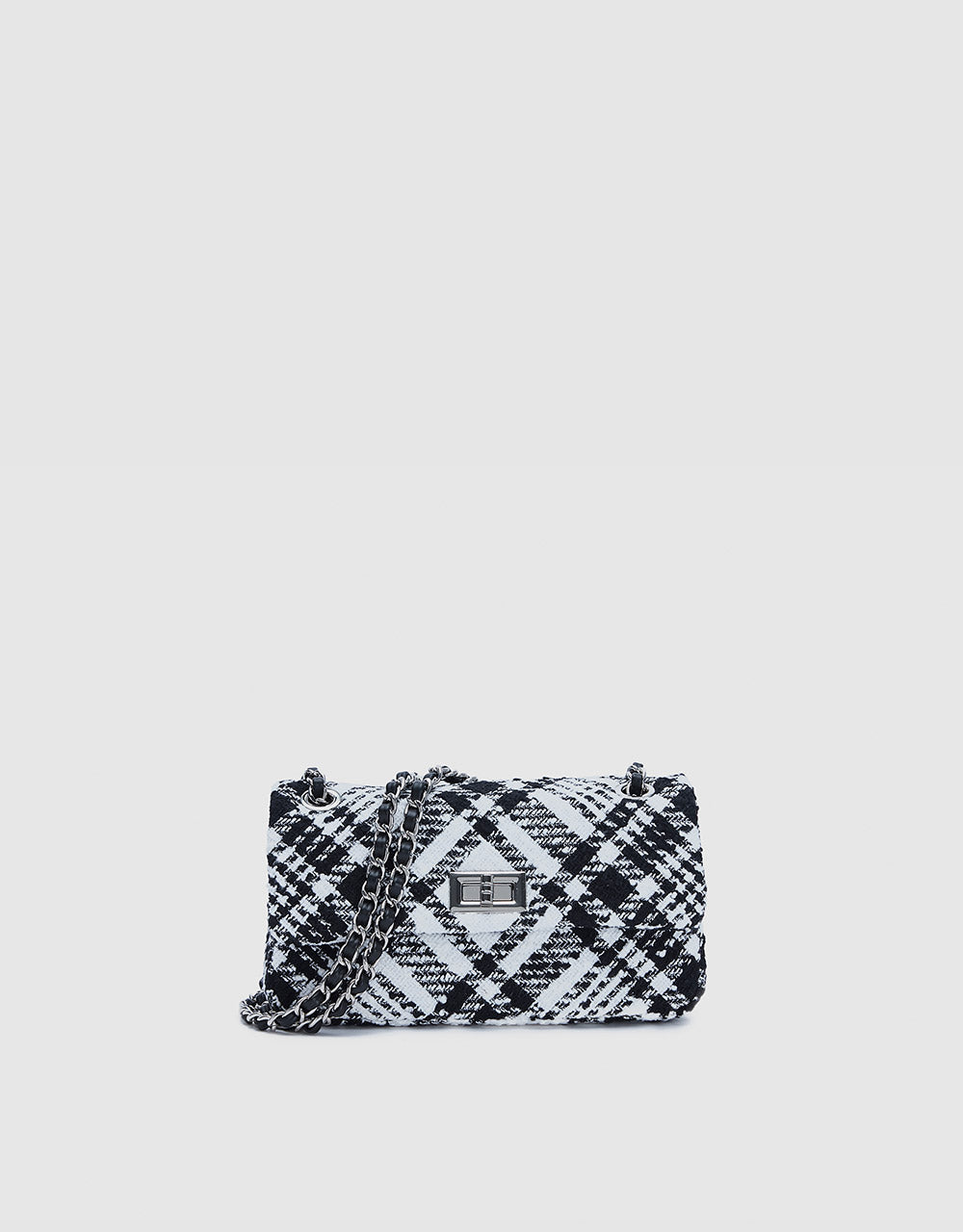 Plaid Tweed Shoulder Bag