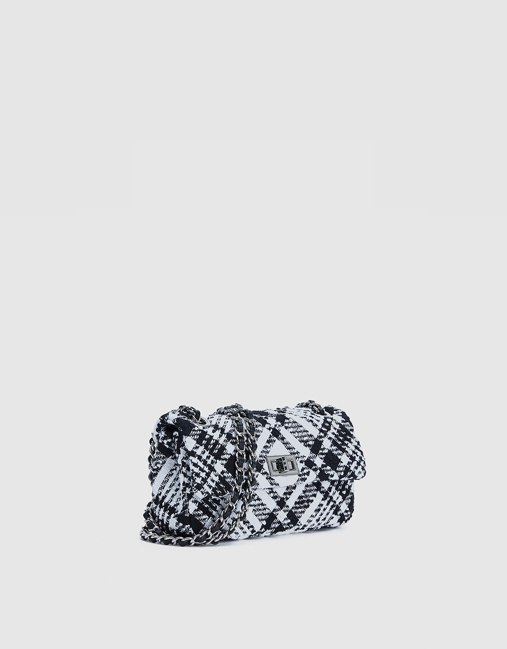 Plaid Tweed Shoulder Bag