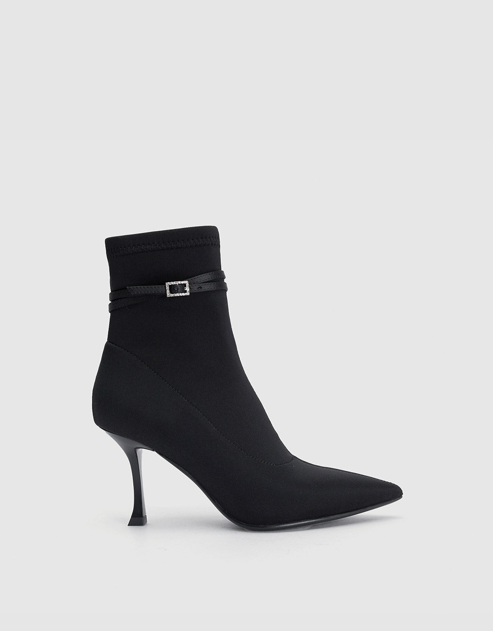 Heeled Sock Boots With Buckle