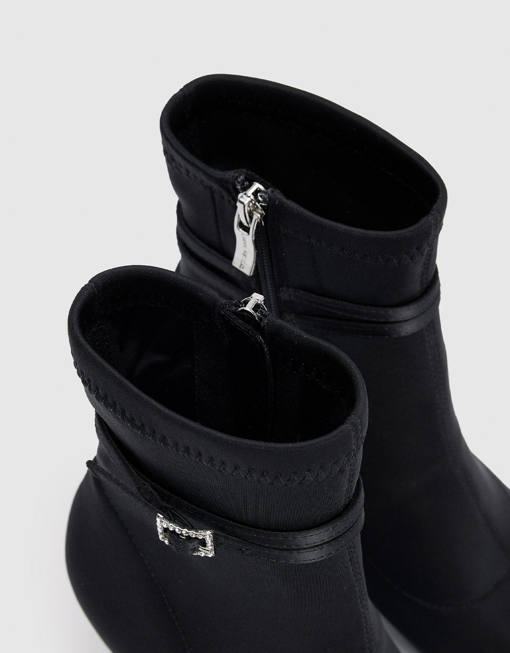 Heeled Sock Boots With Buckle