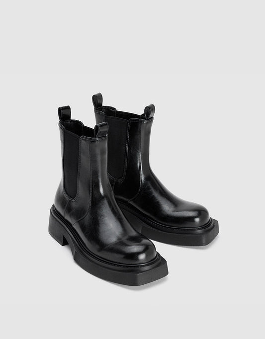 Faux Leather Chelsea Boots