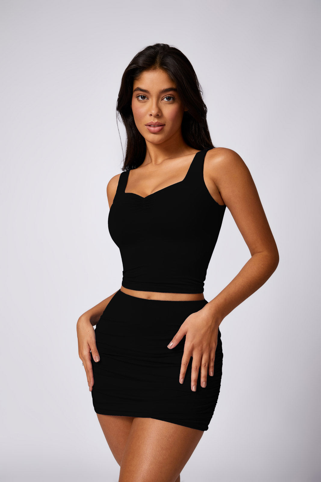 Arabella Top & Mini Skirt Set - Black