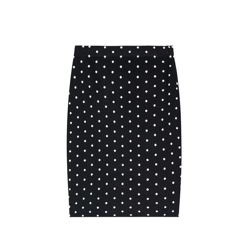 Polka Bodycon 니트 스커트블랙 색상