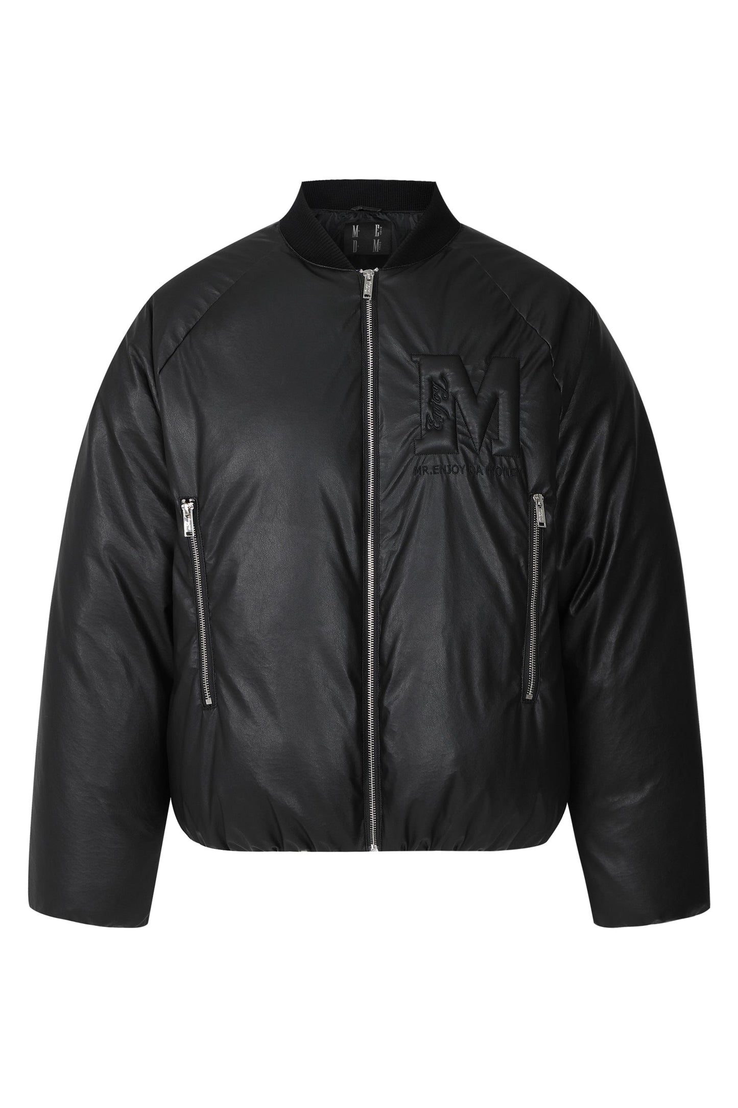 MEDM 엠보싱 가죽 다운 재킷