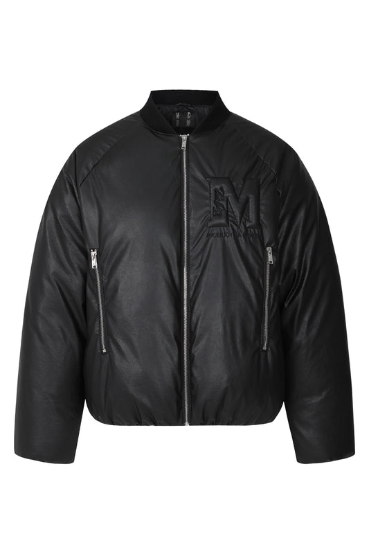 MEDM 엠보싱 가죽 다운 재킷