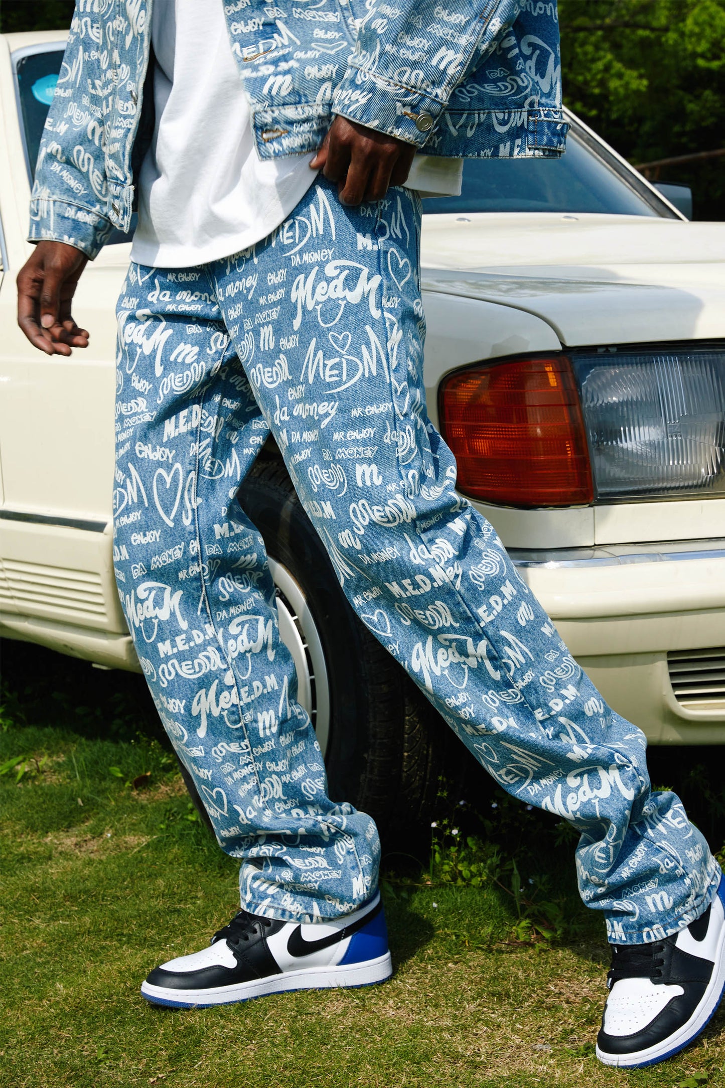 MEDM パターンプリント デニムパンツ