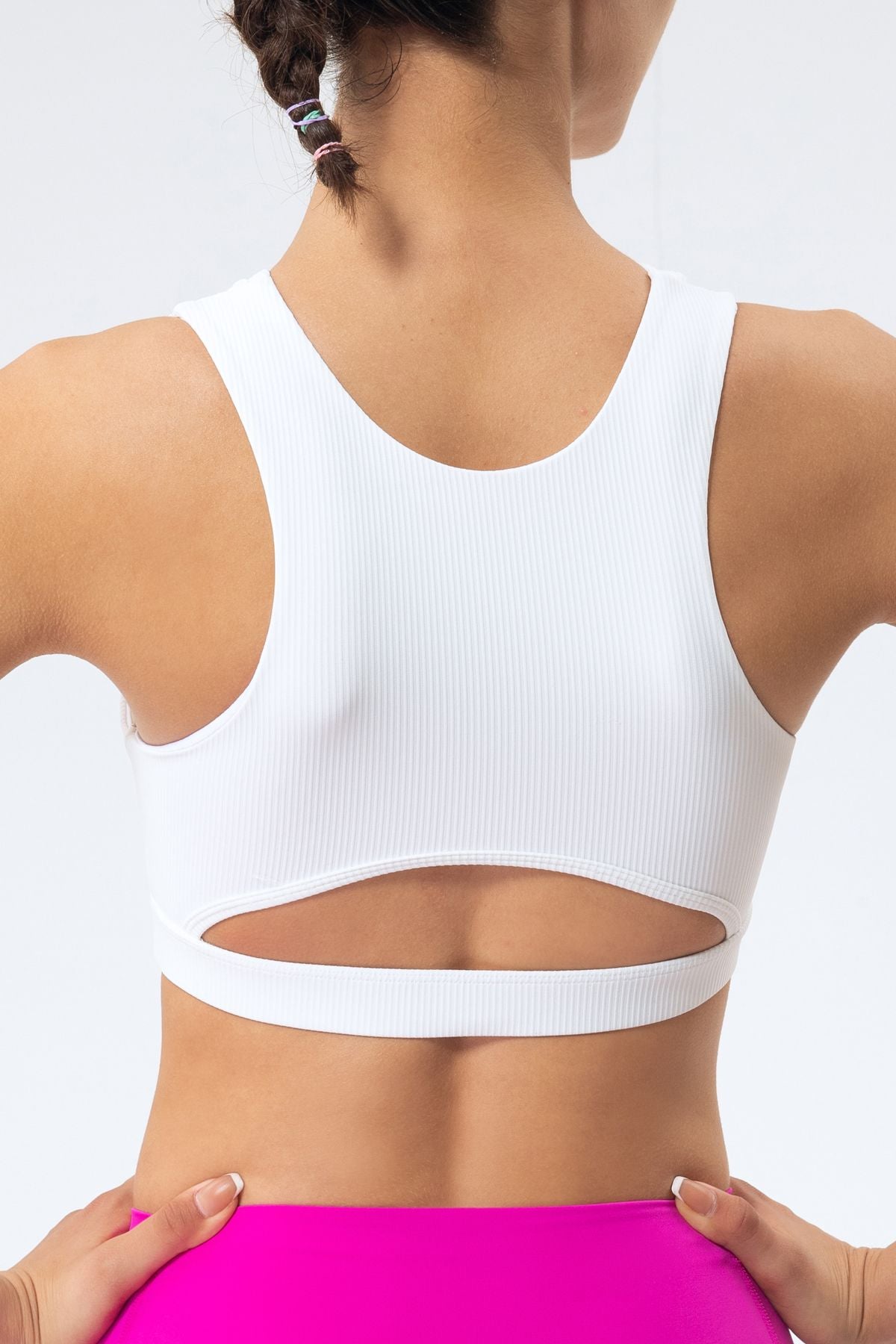 Ribbed Racerback Sports Bra High Support