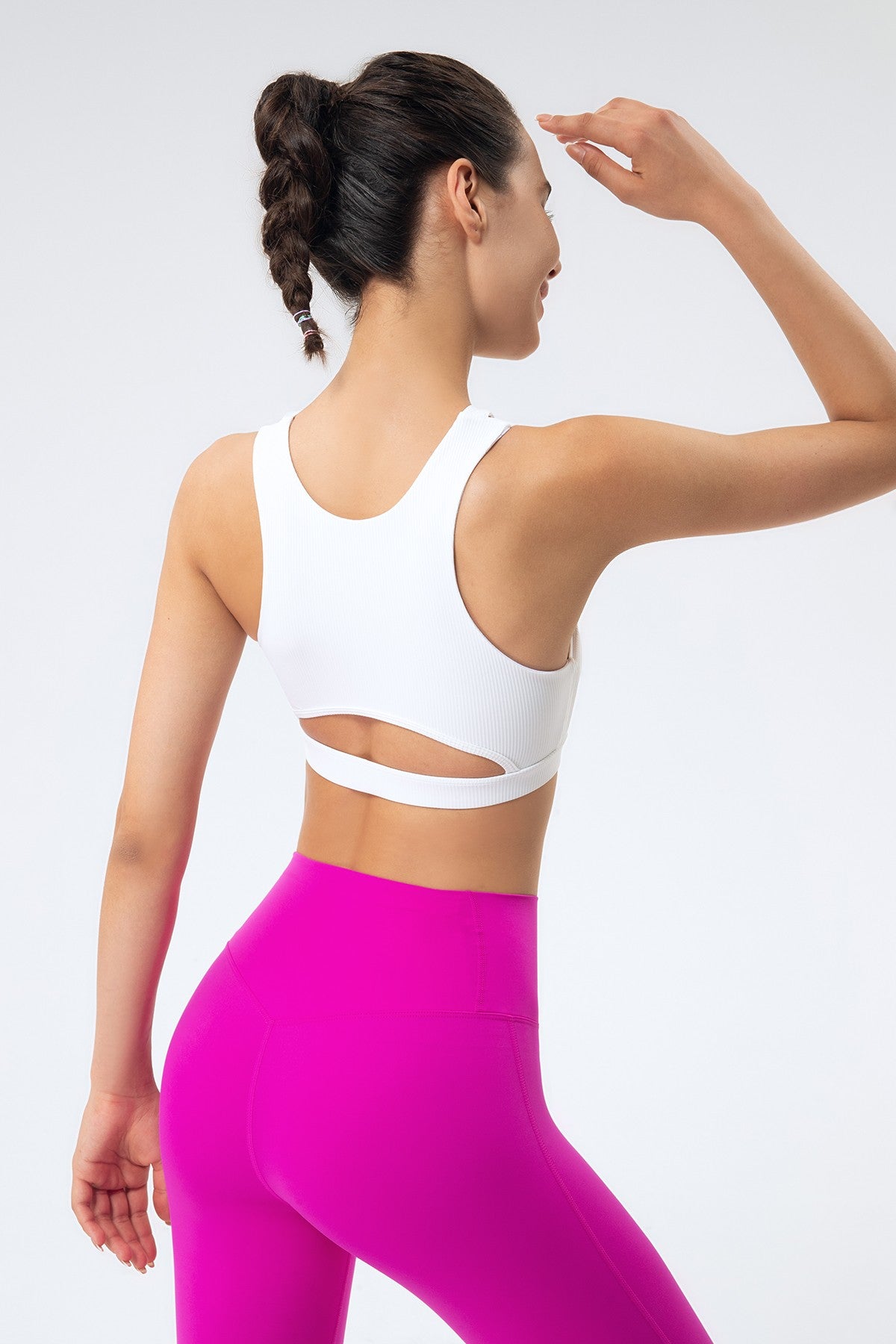 Ribbed Racerback Sports Bra High Support